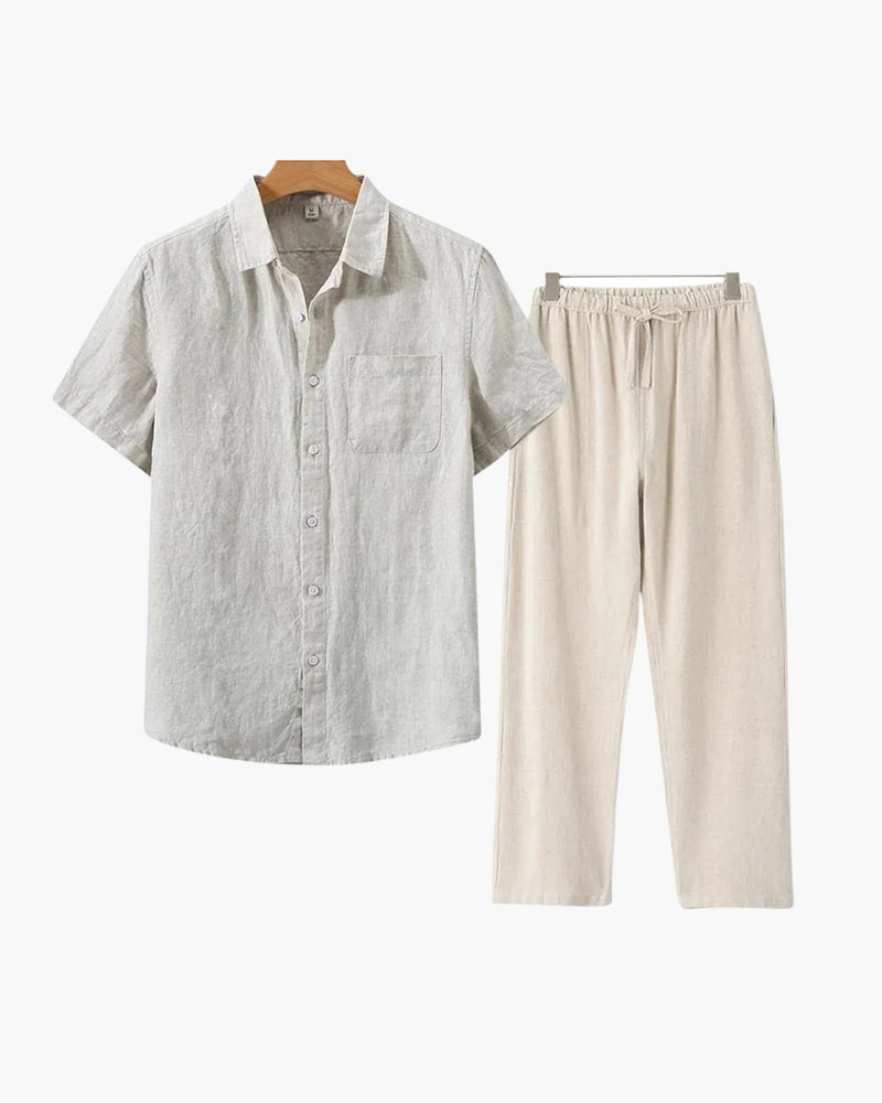 Vintage Linen Short Sleeve Set
