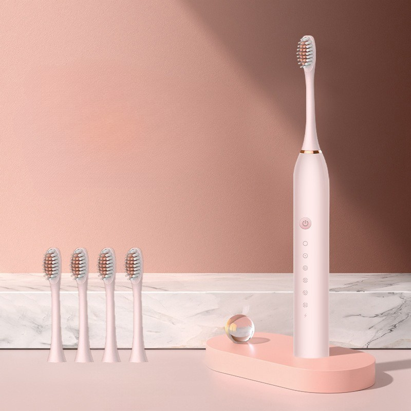 Rechargeable Electric Toothbrush with Replacement Brush Heads – Daily Oral Care Device for Effective Cleaning and Home Use