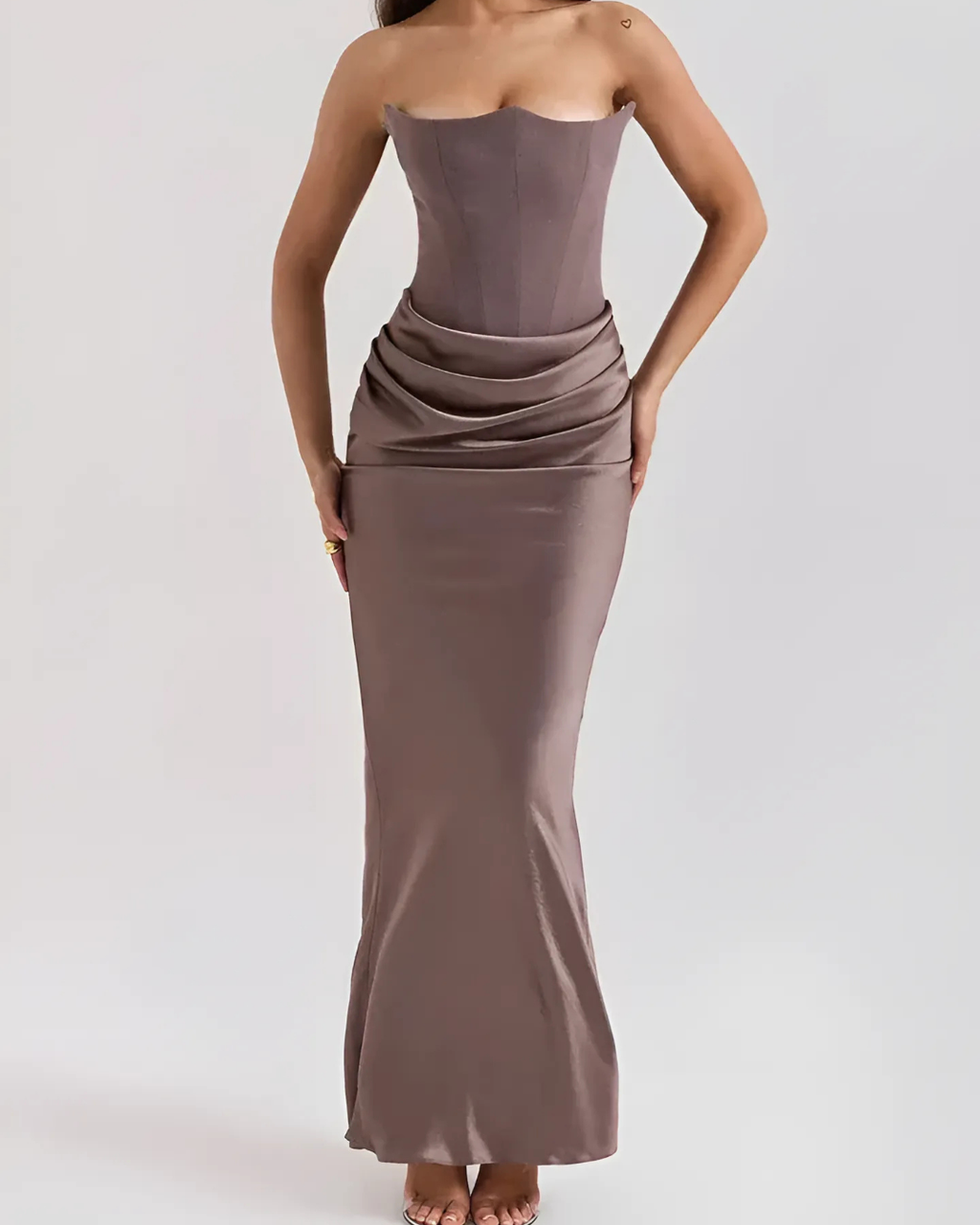 Claire | Women's Draped Maxi Dress for Wedding Guests