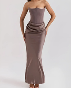 Claire | Women's Draped Maxi Dress for Wedding Guests