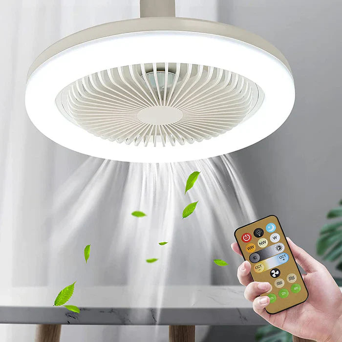 Ceiling Fan with Integrated LED Lighting for Home Cooling – Quiet Modern Fan with Light for Living Room and Bedroom
