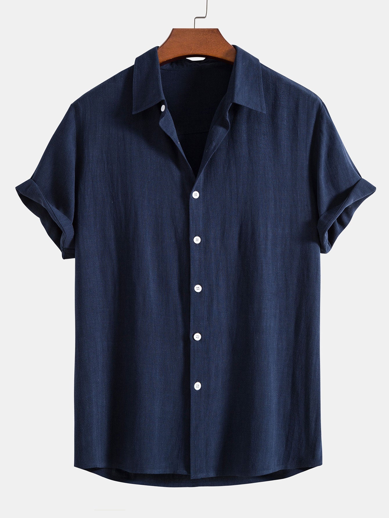 Men’s Linen-Style Outfit Set for Summer – Matching Shirt and Shorts Set for Holidays and Casual Wear
