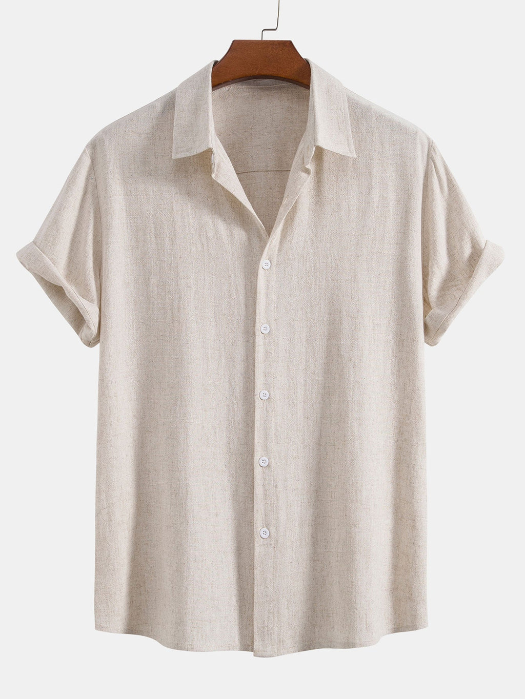 Men’s Linen-Style Outfit Set for Summer – Matching Shirt and Shorts Set for Holidays and Casual Wear
