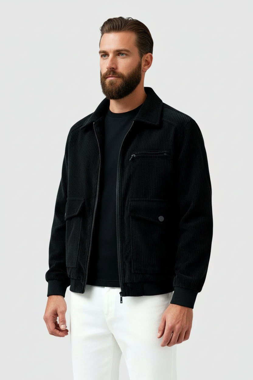 Jack – Black Corduroy Jacket for Men