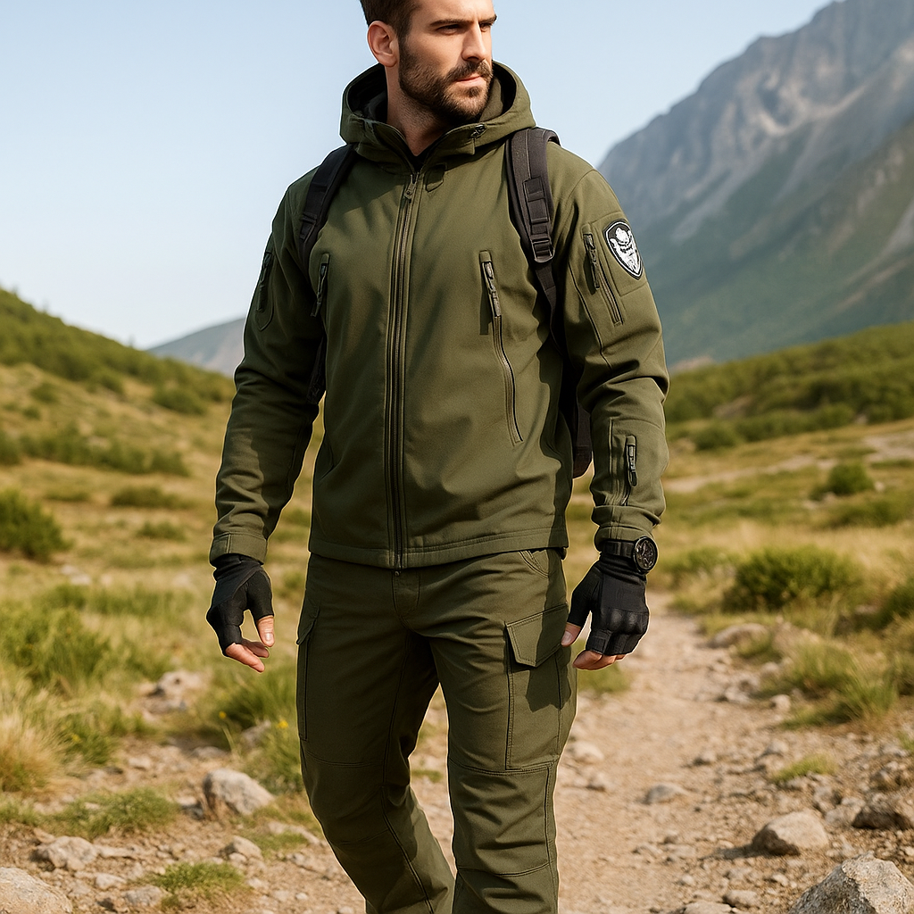Men's Tactical Gear Set - Waterproof Jacket & Multi-Pocket Pants