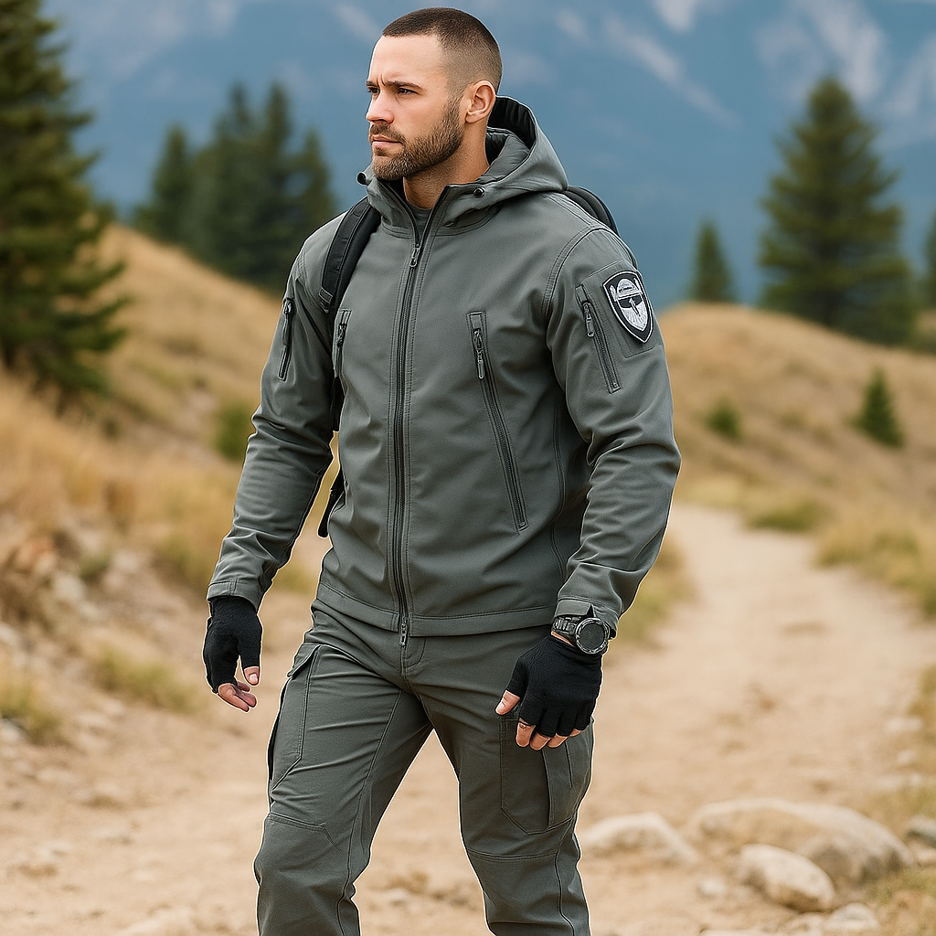 Men's Tactical Gear Set - Waterproof Jacket & Multi-Pocket Pants