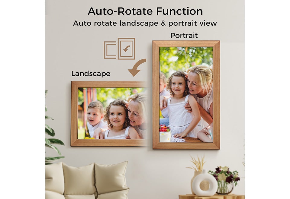 21.5" Smart Digital Photo Frame with WIFI Cloud Storage and Wall Mount Photoframe - Image 5