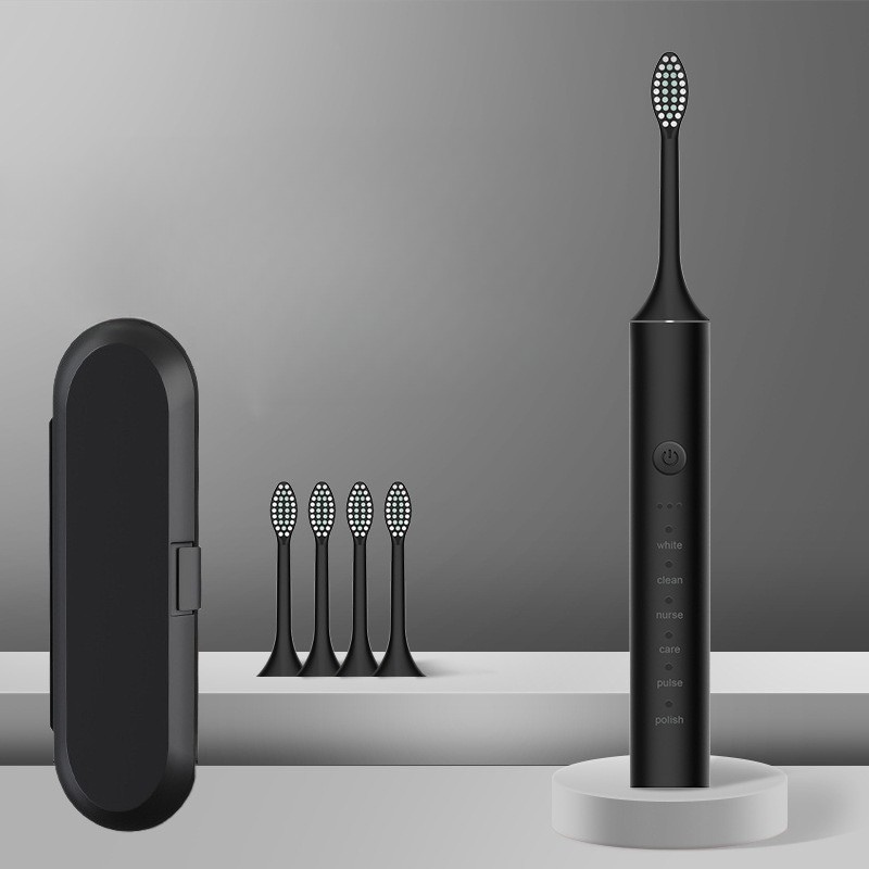 Rechargeable Electric Toothbrush with Replacement Brush Heads – Daily Oral Care Device for Effective Cleaning and Home Use