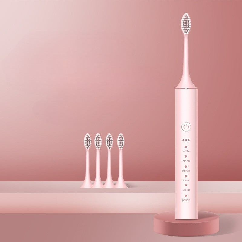 Rechargeable Electric Toothbrush with Replacement Brush Heads – Daily Oral Care Device for Effective Cleaning and Home Use