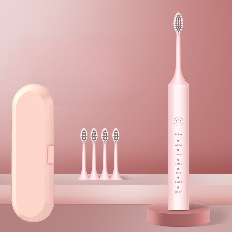 Rechargeable Electric Toothbrush with Replacement Brush Heads – Daily Oral Care Device for Effective Cleaning and Home Use