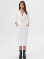 Tailored Liora Dress - flattering wrap-style neckline