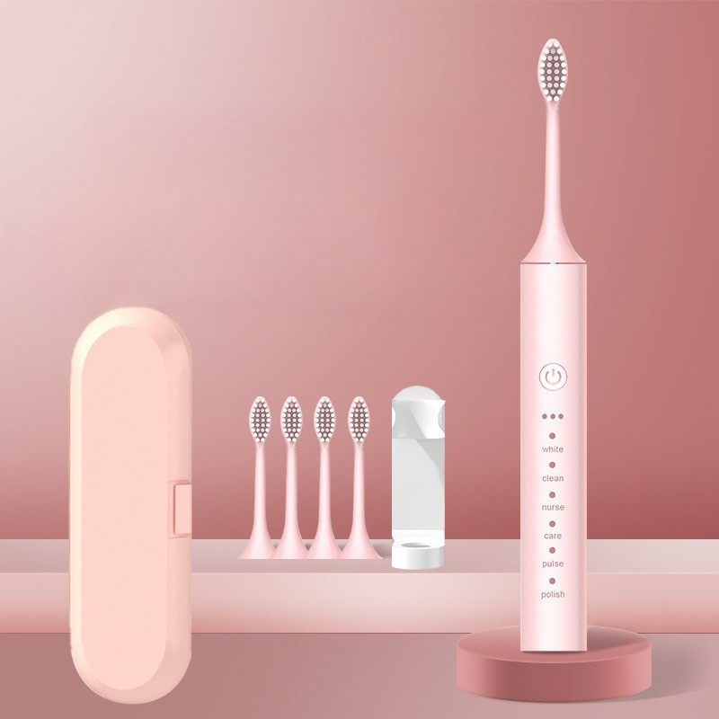 Rechargeable Electric Toothbrush with Replacement Brush Heads – Daily Oral Care Device for Effective Cleaning and Home Use