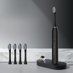 Rechargeable Electric Toothbrush with Replacement Brush Heads – Daily Oral Care Device for Effective Cleaning and Home Use