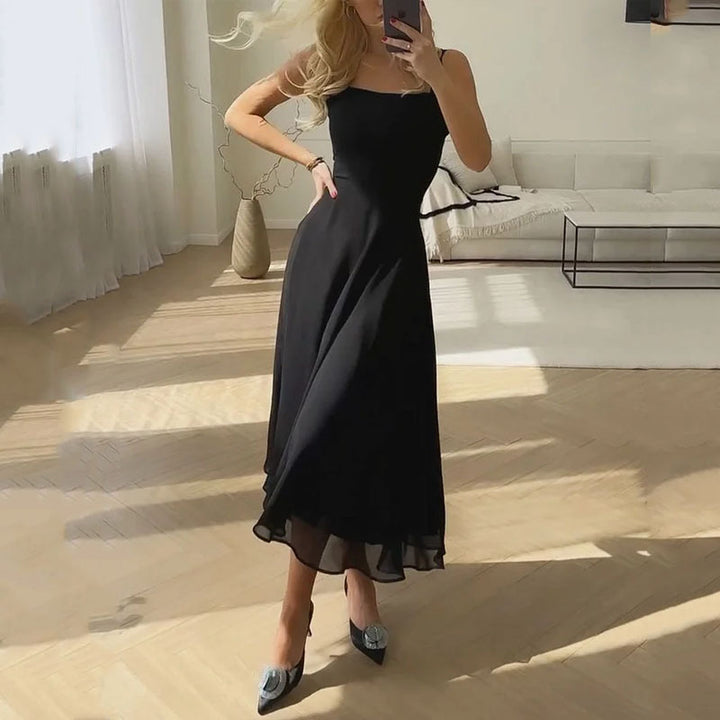 Hannah | Elegant Square Midi Dress for Women - Perfect for Wedding Guests