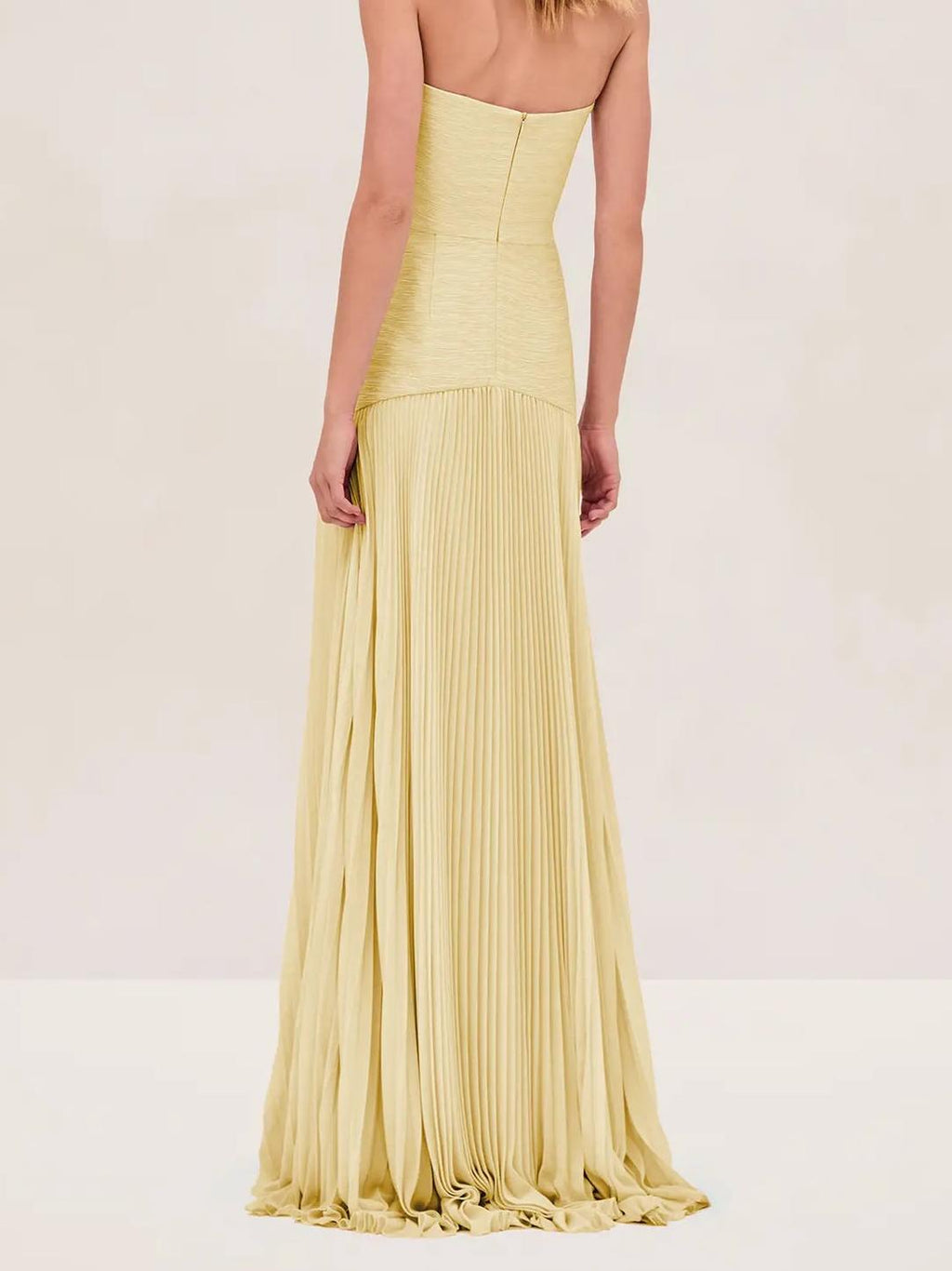Eleanor | Strapless Pleated Maxi Dress for Women - Perfect for Wedding Guests