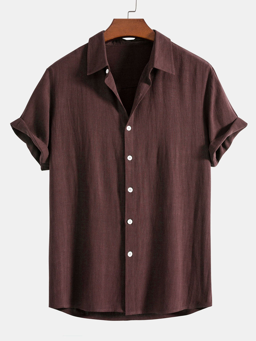 Men’s Linen-Style Outfit Set for Summer – Matching Shirt and Shorts Set for Holidays and Casual Wear