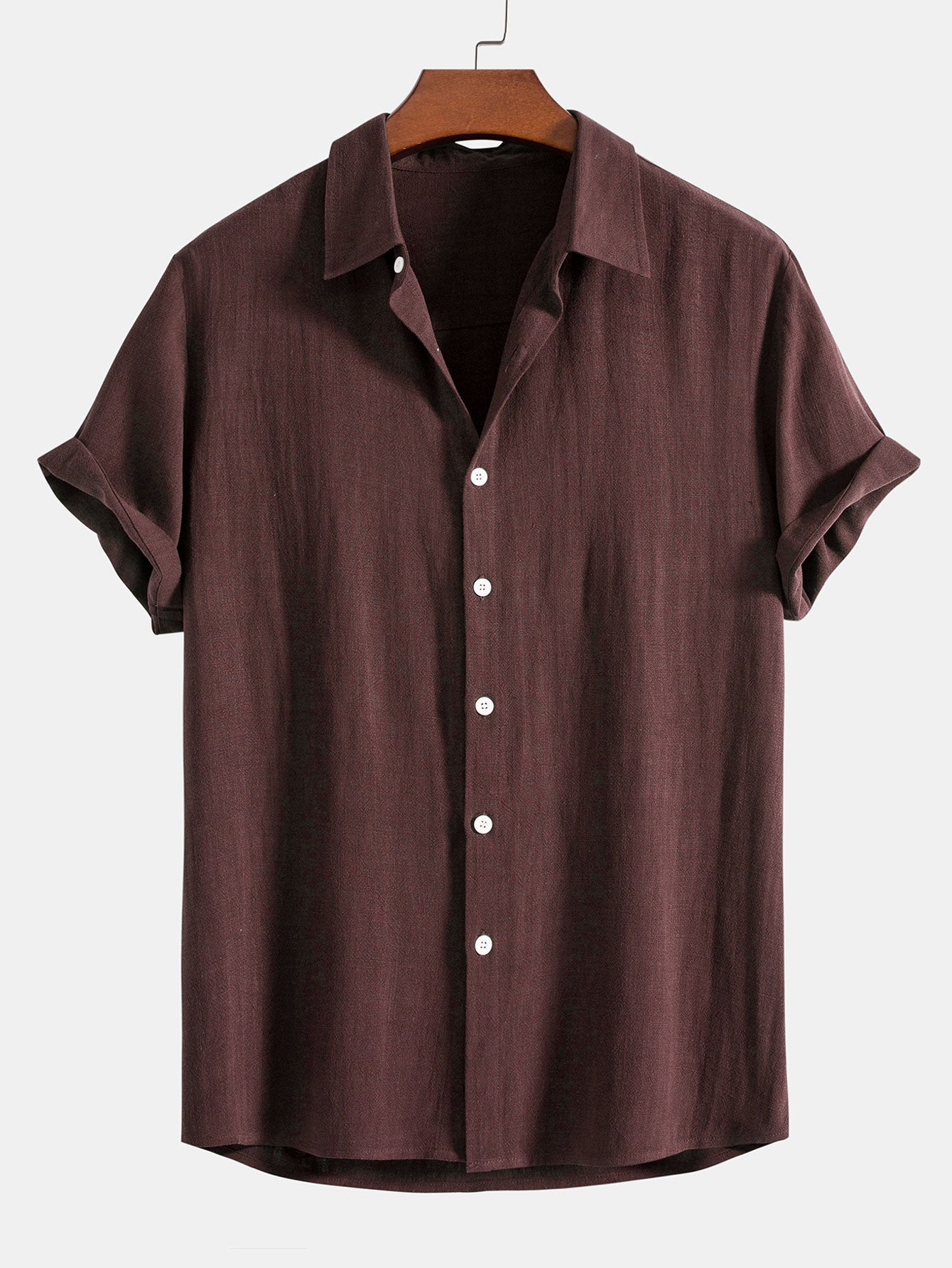 Men’s Linen-Style Outfit Set for Summer – Matching Shirt and Shorts Set for Holidays and Casual Wear