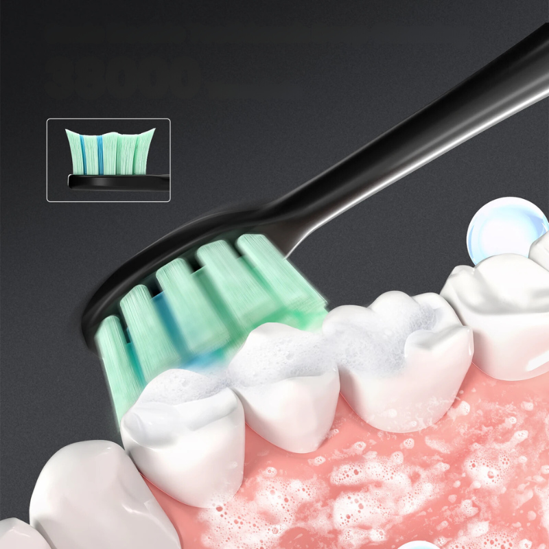 Rechargeable Electric Toothbrush with Replacement Brush Heads – Daily Oral Care Device for Effective Cleaning and Home Use