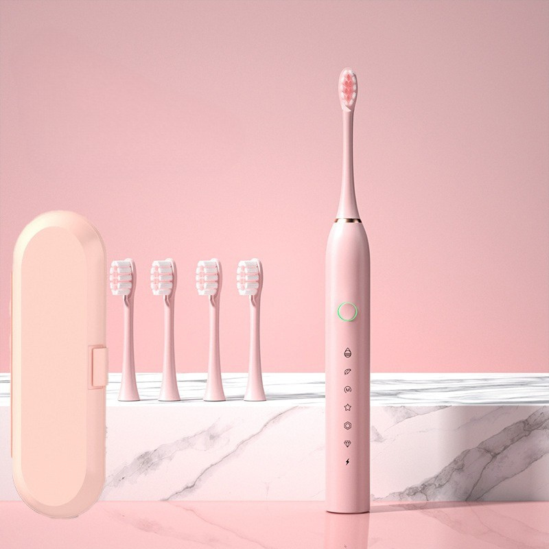 Rechargeable Electric Toothbrush with Replacement Brush Heads – Daily Oral Care Device for Effective Cleaning and Home Use