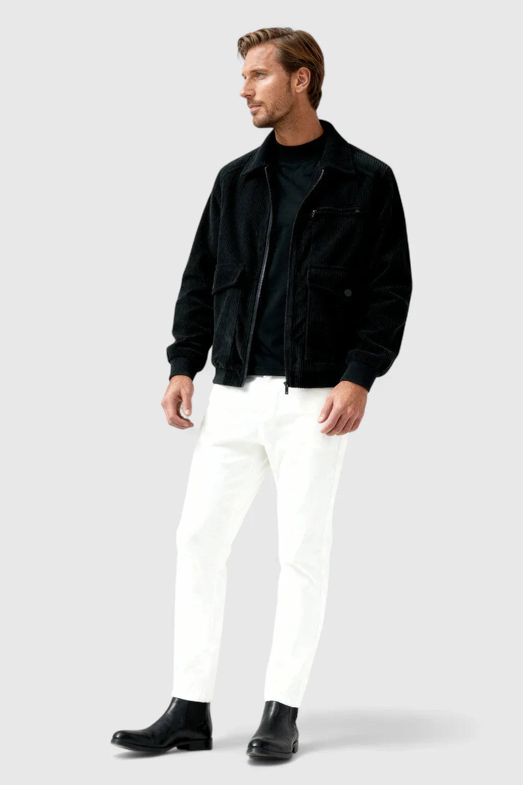 Jack – Black Corduroy Jacket for Men