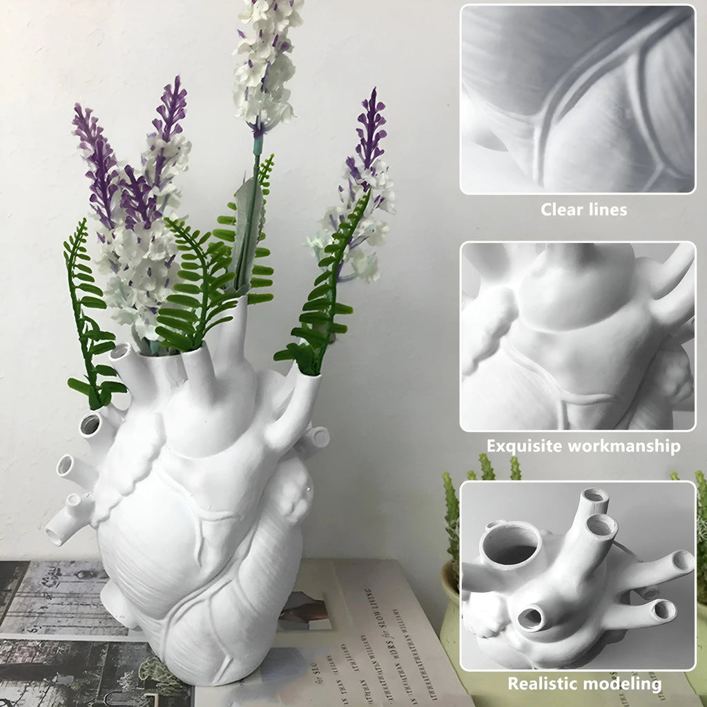 Elena Heart-Shaped Vase with Greek-Inspired Design