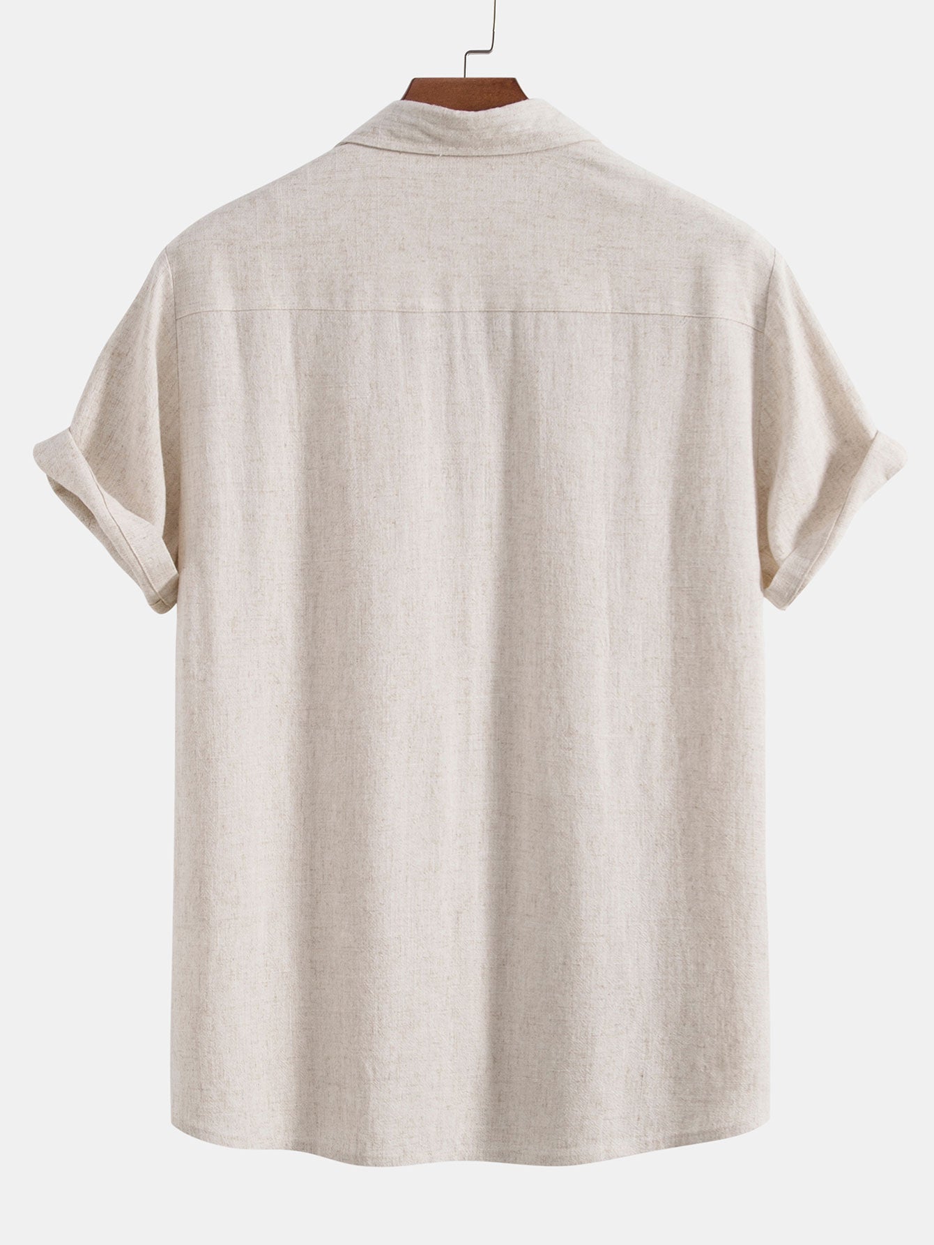 Men’s Linen-Style Outfit Set for Summer – Matching Shirt and Shorts Set for Holidays and Casual Wear