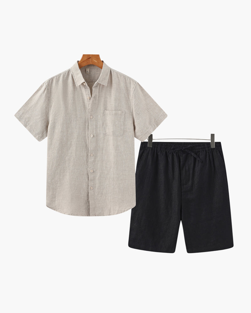 Vintage Linen Shorts Set
