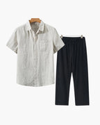 Vintage Linen Short Sleeve Set