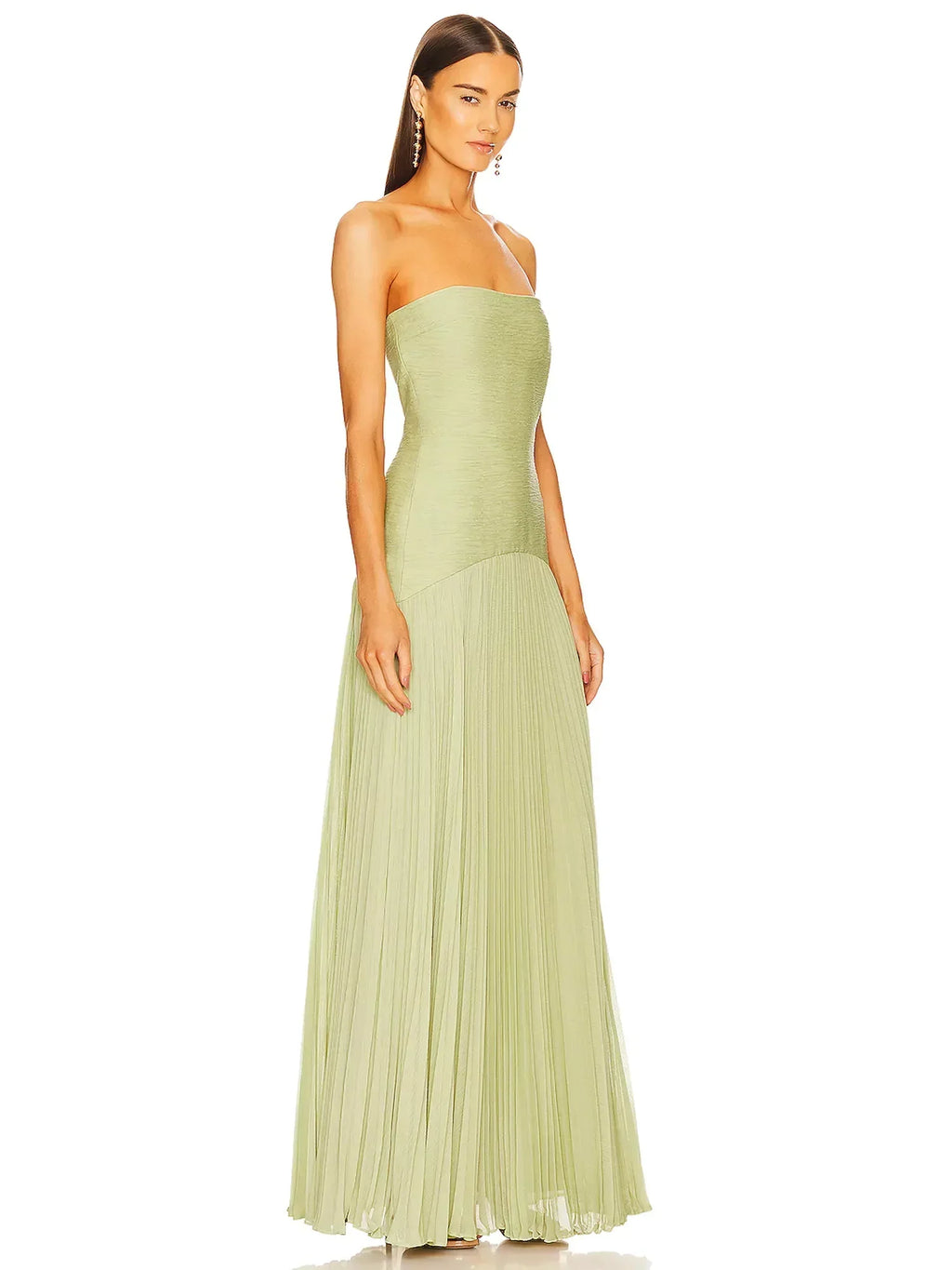 Eleanor | Strapless Pleated Maxi Dress for Women - Perfect for Wedding Guests