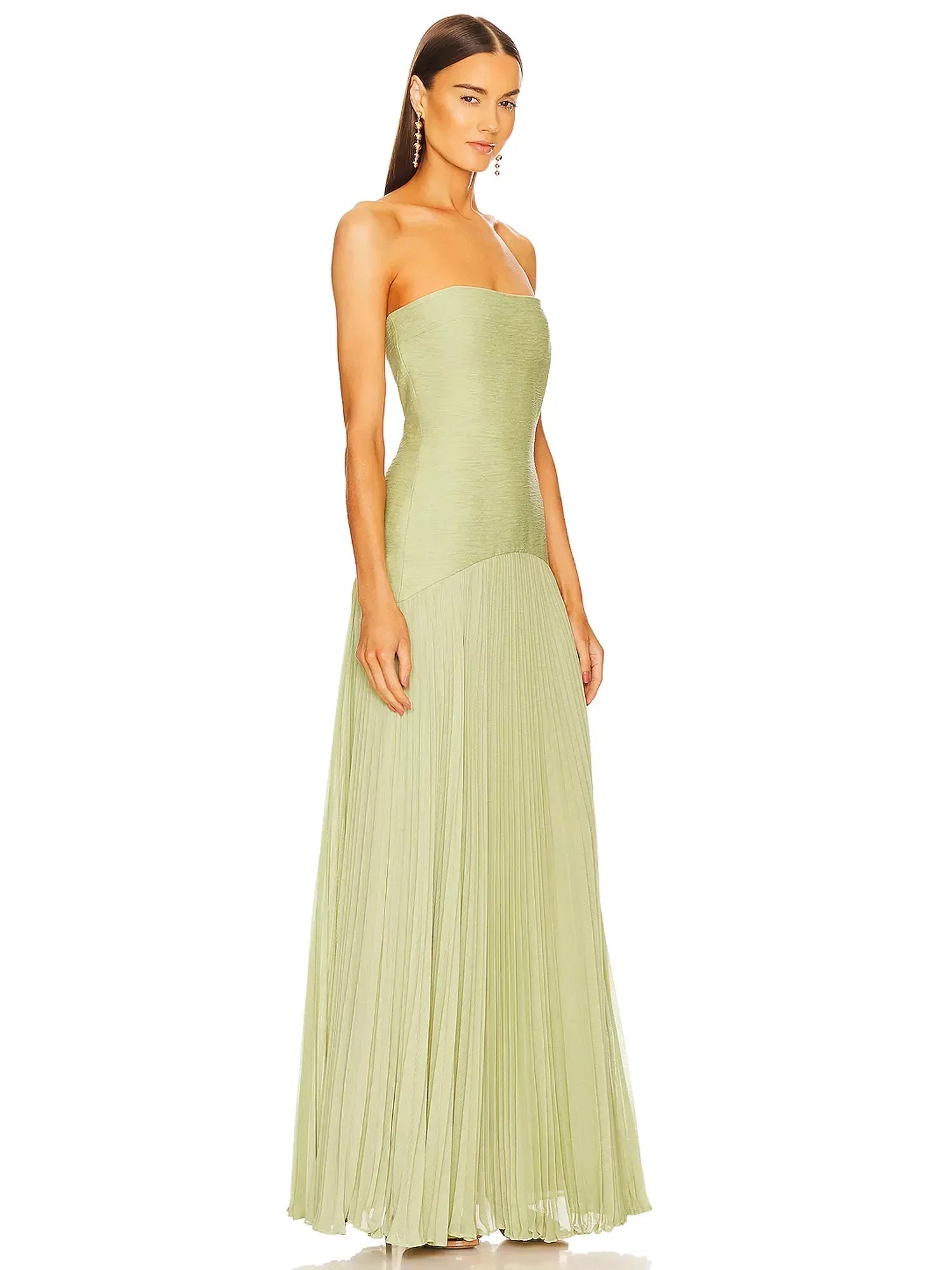 Eleanor | Strapless Pleated Maxi Dress for Women - Perfect for Wedding Guests