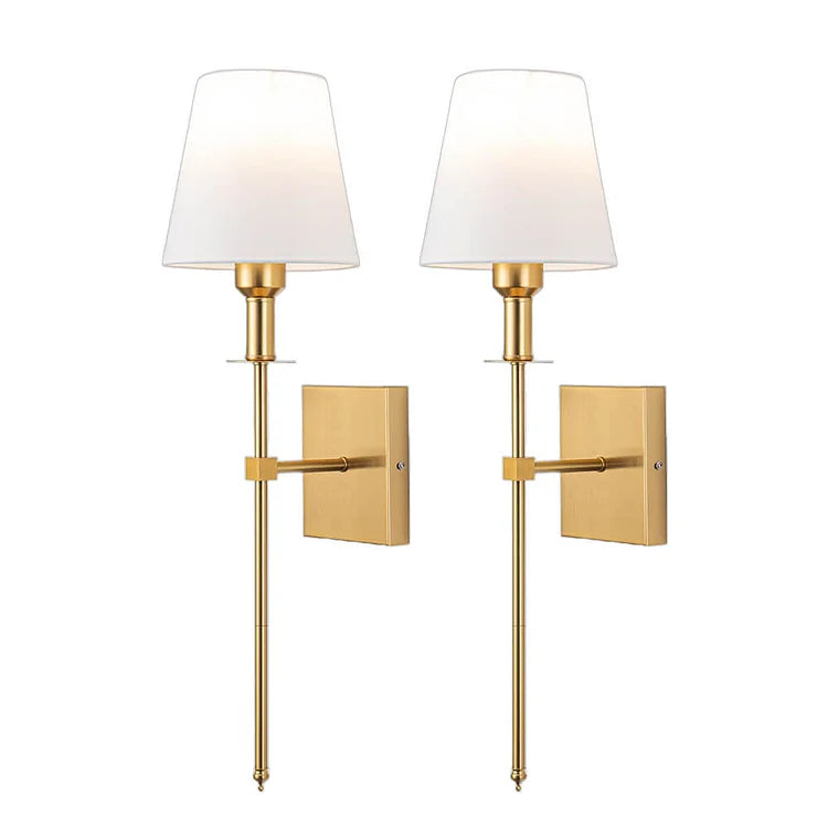Set of 2 Wired Wall Lamps for Interior Lighting – Elegant Wall Lights for Above Mirrors, Beds and Bedroom Decor