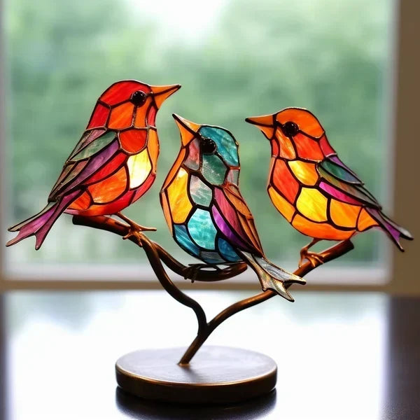 Colored Glass Bird Figurines for Home Decor – Elegant Decorative Accents for Shelves, Tables and Stylish Interiors