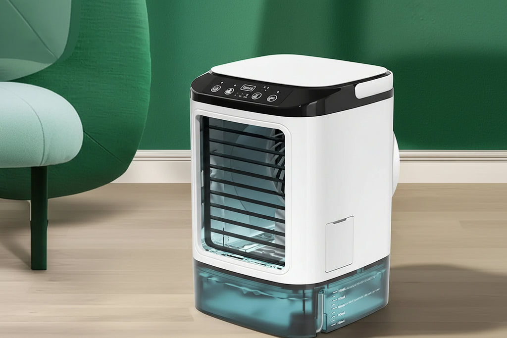 3-Speed Portable Air Cooler with Ultrasonic Dual-Spray Cooling – Compact, Quiet & Energy-Efficient