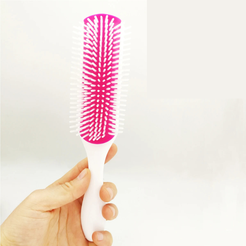 9-Row Detangling Hair Brush for Straight and Curly Hair – Effortless Styling Tool for Wet and Dry Hair Care