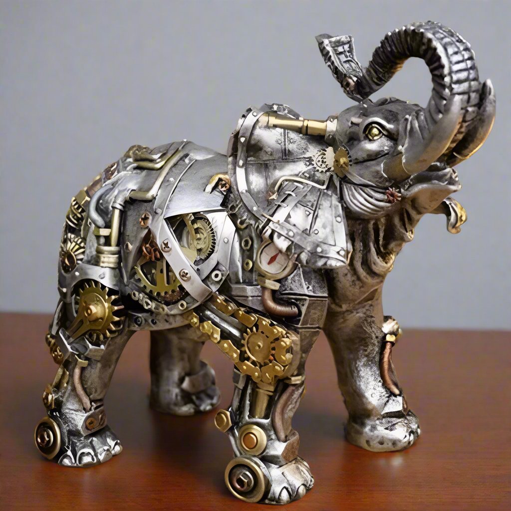 Mechanical Punk Animal Sculptures for Home Decor – Steampunk-Style Figurines for Shelves, Office and Modern Interiors