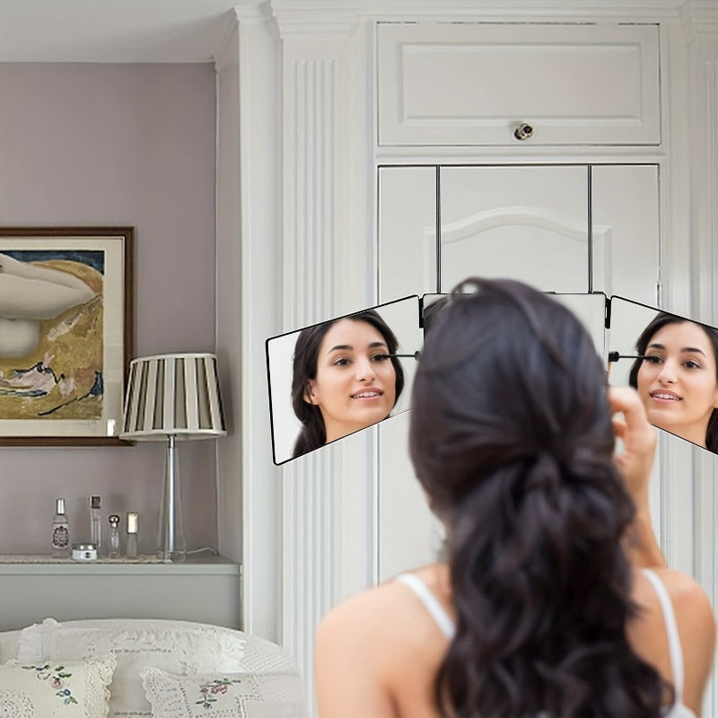 3-Sided Rotating Mirror for Hair and Makeup – Adjustable Vanity Mirror for Easy Styling at Home