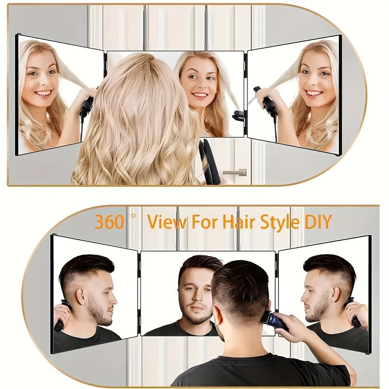 3-Sided Rotating Mirror for Hair and Makeup – Adjustable Vanity Mirror for Easy Styling at Home