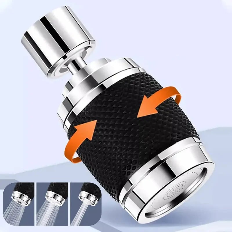 360 Degree Rotatable Faucet Aerator with Three Spray Modes and Chrome Finish - Image 5