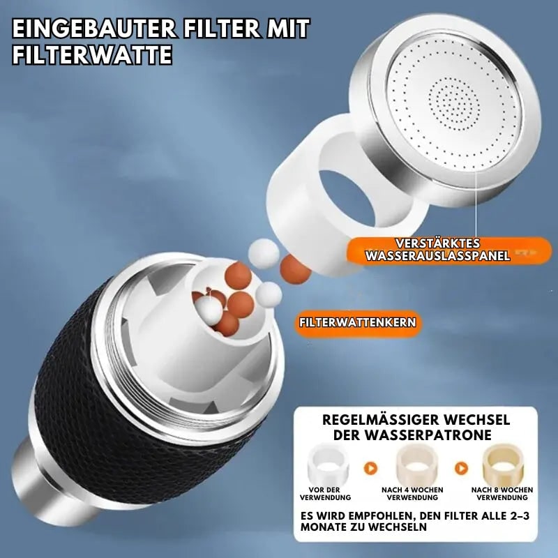 360 Degree Rotatable Faucet Aerator with Three Spray Modes and Chrome Finish - Image 7