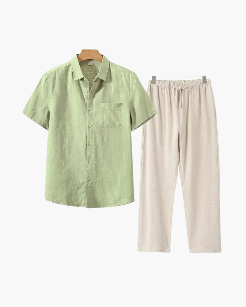 Vintage Linen Short Sleeve Set