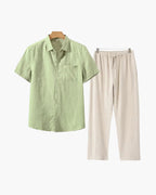 Vintage Linen Short Sleeve Set