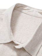 Men’s Linen-Style Outfit Set for Summer – Matching Shirt and Shorts Set for Holidays and Casual Wear