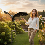 Chic Metal Garden Windmill Sculpture with Rotating Wings
