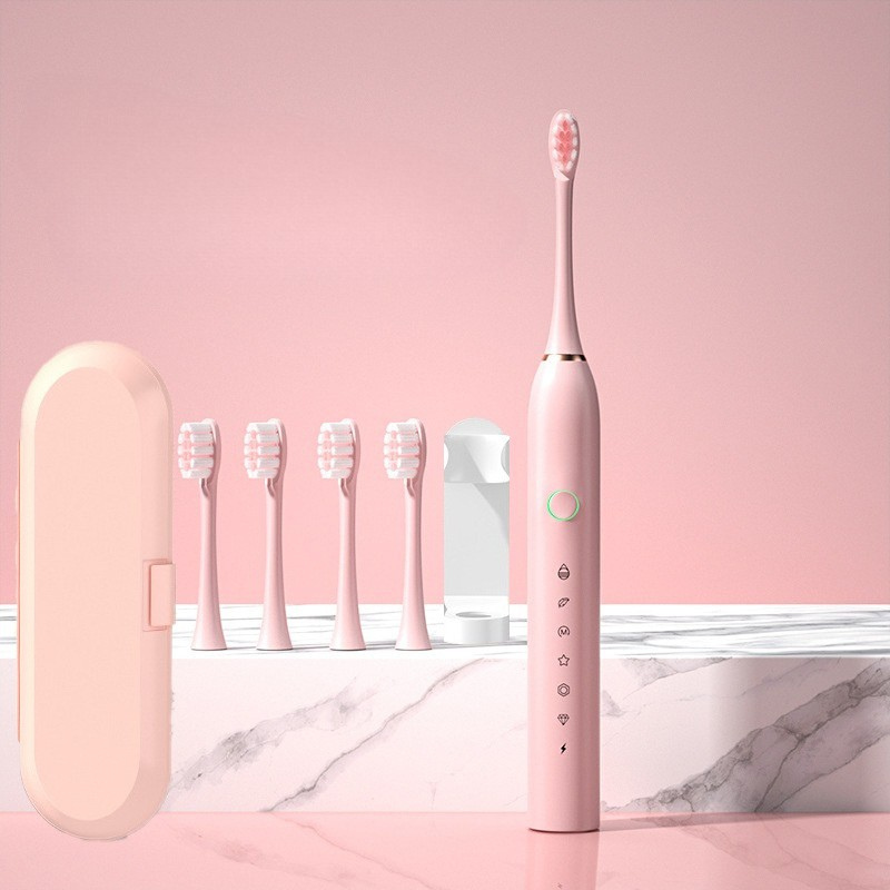 Rechargeable Electric Toothbrush with Replacement Brush Heads – Daily Oral Care Device for Effective Cleaning and Home Use