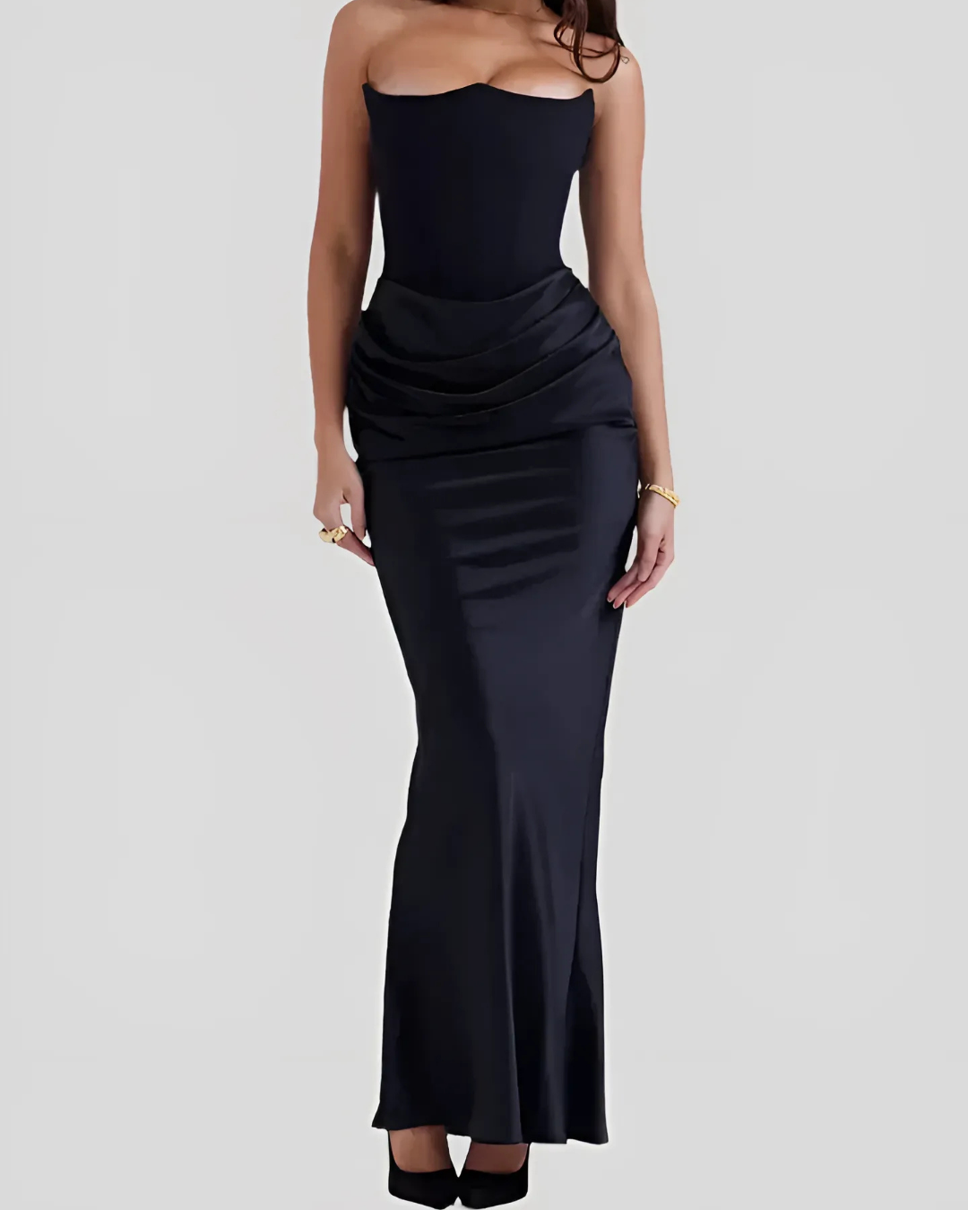 Claire | Women's Draped Maxi Dress for Wedding Guests