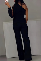 Contemporary Wide-Leg Jumpsuit for Women – Elegant Relaxed One-Piece Outfit for Casual Wear, Work and Modern Looks