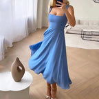 Hannah | Elegant Square Midi Dress for Women - Perfect for Wedding Guests