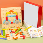 Wooden Magnetic Pattern Blocks Puzzle Set - Kids