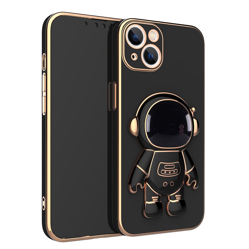 3D Astronaut Iphone Case with Electroplated Gold Trim and Kickstand Bracket Magnetic Phone Wallet - Image 5