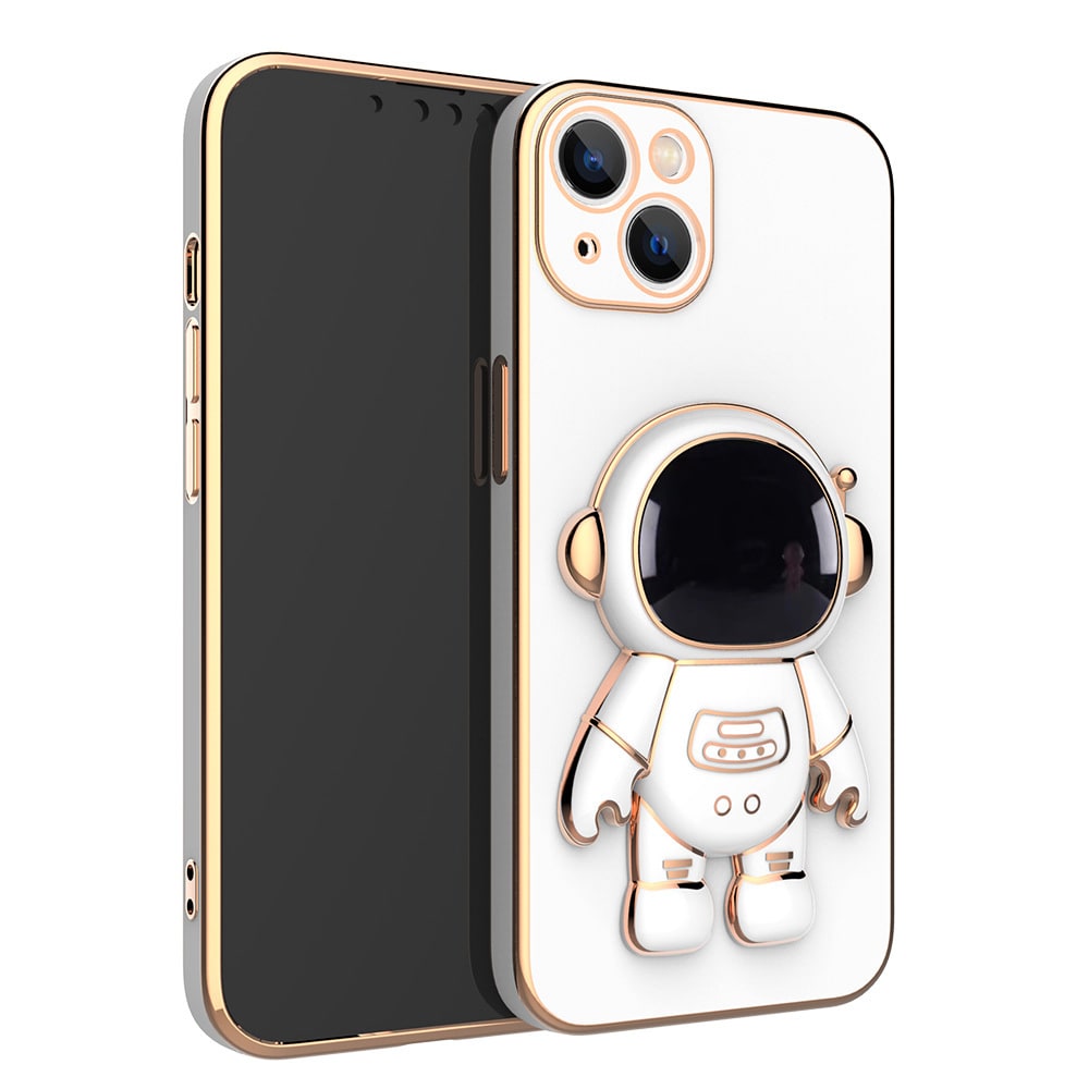 3D Astronaut Iphone Case with Electroplated Gold Trim and Kickstand Bracket Magnetic Phone Wallet - Image 6